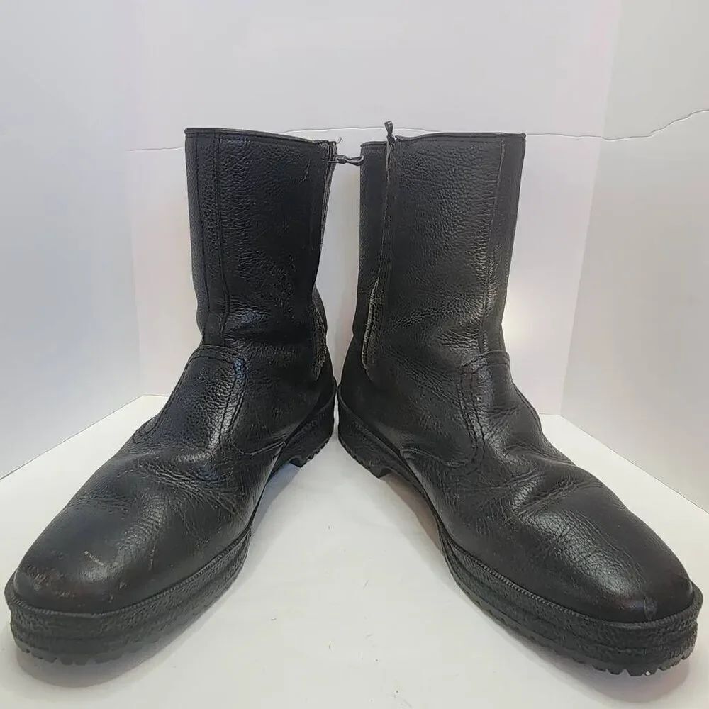 Henke Unisex Black Spini St. Moritz Shearling Fur Lined Snow Boots Size W 10/M 8